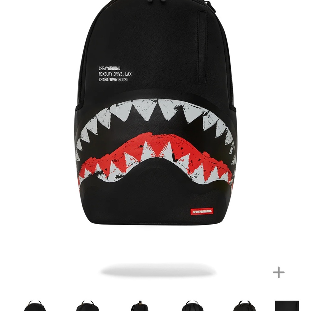 Sprayground Black and Red Graphic Backpack (Firm Price)